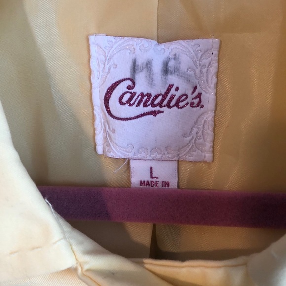 Candies Yellow Dress Coat size Large - Picture 6 of 7